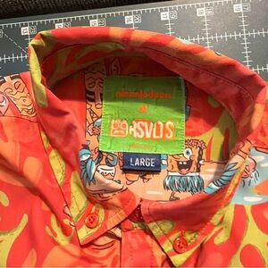 Nickelodeon x RSVLTS Tropical Graphic Button-Up Shirt - YOUTH Boys Large